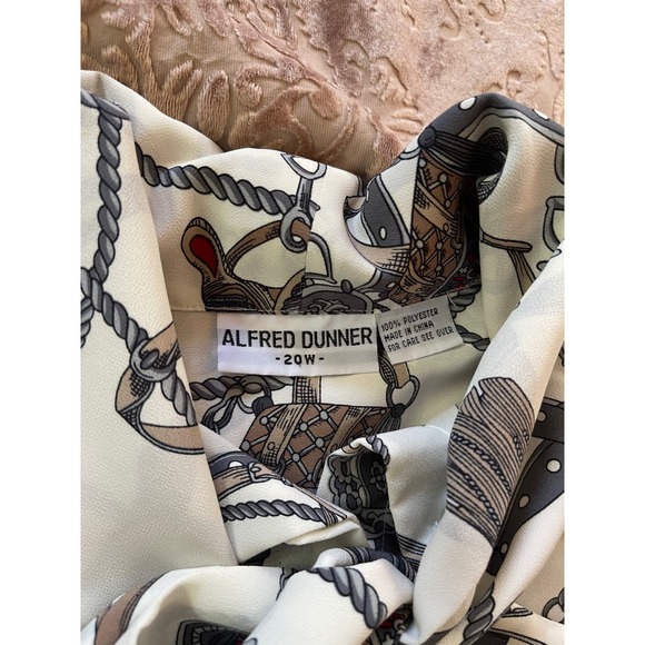 Vintage Alfred Dunner Women's 20W Equestrian Chain Tie Neck Long Sleeve Blouse - Picture 6 of 6